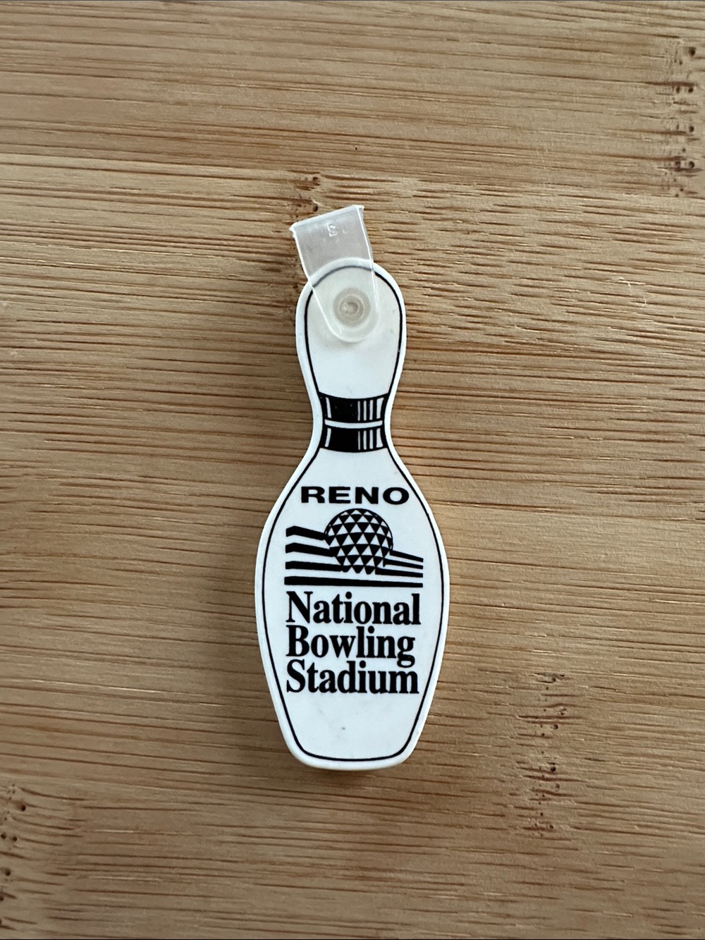 Voyage Reno National Bowling Stadium White Bowling Pin keychain